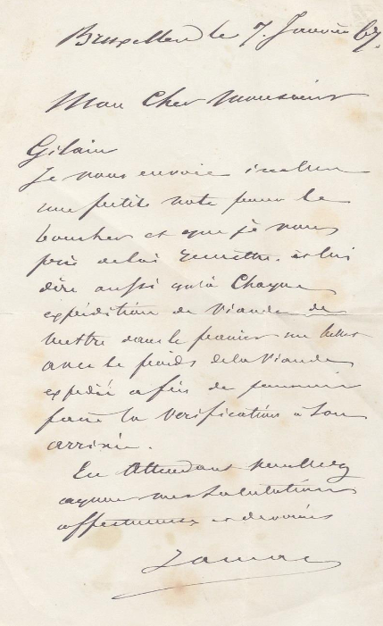 Note du 7 janvier 1867